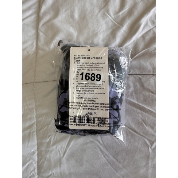 Lululemon Swift Speed Cropped Tank Flower Meld Multi Size 4 Built In Bra NEW $68 - Picture 9 of 9